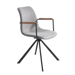 Chaise pivotante moderne en tissu gris foncé avec accoudoirs