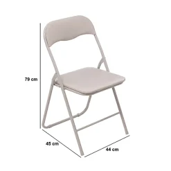 Chaise pliante beige en PVC - Beige- 5five