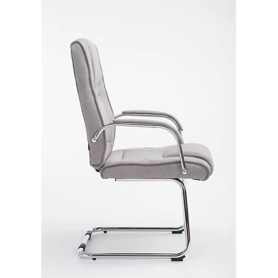 Chaise visiteur - CLP - Attila - Tissu - Gris - Contemporain - Design