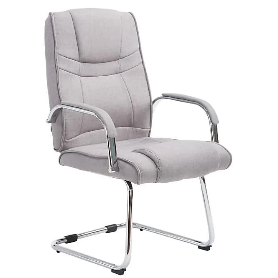 Chaise visiteur - CLP - Attila - Tissu - Gris - Contemporain - Design
