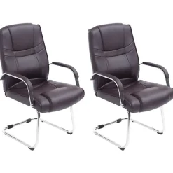 Chaises Cantilever Attila - CLP - Lot de 2 - Marron - Avec accoudoirs - Pour salle à manger
