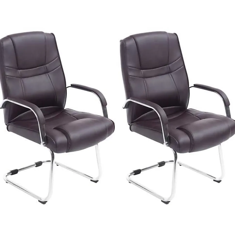 Chaises Cantilever Attila - CLP - Lot de 2 - Marron - Avec accoudoirs - Pour salle à manger
