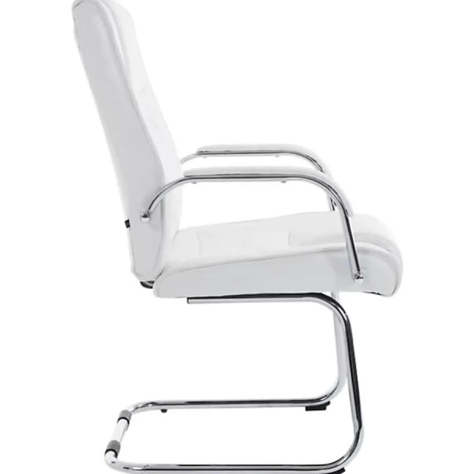 Chaises Cantilever Attila - CLP - Lot de 2 - Blanc - Avec accoudoirs - Poids jusqu'à 180 kg