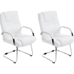 Chaises Cantilever Attila - CLP - Lot de 2 - Blanc - Avec accoudoirs - Poids jusqu'à 180 kg