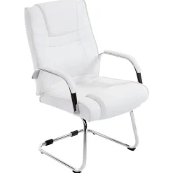 Chaises Cantilever Attila - CLP - Lot de 2 - Blanc - Avec accoudoirs - Poids jusqu'à 180 kg