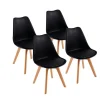 Chaises de Salle à Manger scandinave, Chaise de Bureau rétro, Noir, Lot de 4