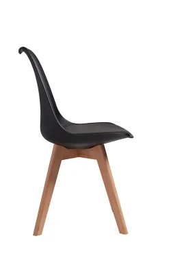 Chaises de Salle à Manger scandinave, Chaise de Bureau rétro, Noir, Lot de 4