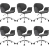 Chaises pivotantes à manger lot de 6 gris tissu - Prolenta Premium