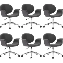 Chaises pivotantes à manger lot de 6 gris tissu - Prolenta Premium