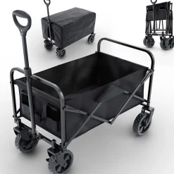 Chariot à bras chariot de transport pliable inclus housse amovible 61L Gris