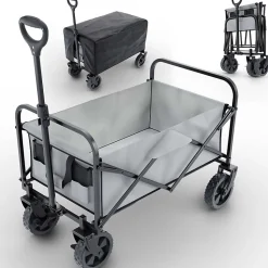 Chariot à bras chariot de transport pliable inclus housse amovible 61L Noir