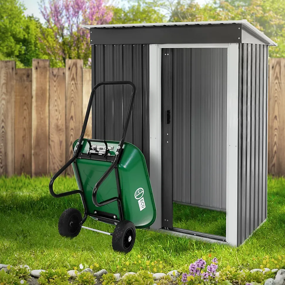 Chariot à brouette ECD Germany 78L basculante cadre en acier avec 2 pneus et bac charge de 100 kg