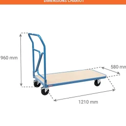 Chariot à dossier repliable - Charge max 250 kg - 800000142