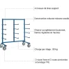 Chariot cantilever avec butées - Surface utile : 1200 x 800 mm - Charge max 500kg - 4614AS