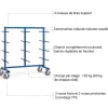 Chariot cantilever longueur utile 1200mm - charge max 500kg - 4624