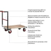 Chariot charge lourde - Plateau bois médium 16mm - Dimensions 1115x750mm - Charge 400kg - 806723230