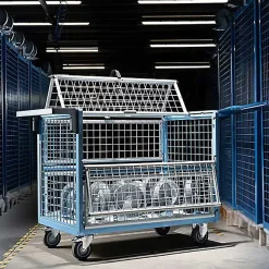 Chariot conteneur grillagé - Plateau 985x565mm - Roll contenur charge max 250kg - 800726121