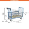Chariot conteneur grillagé - Plateau 985x565mm - Roll contenur charge max 500kg - 800726221