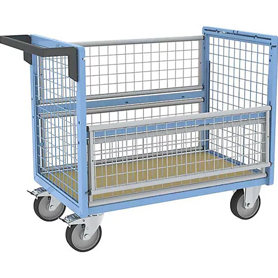 Chariot conteneur grillagé - Plateau 985x565mm - Roll contenur charge max 500kg - 800726221