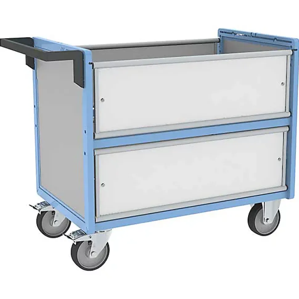 Chariot conteneur ouvert pour produits chimiques - Plateau 985x565mm - Charge max 500kg - 800726222