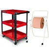 Chariot d'atelier BM TOOLS à 3 étages - Desserte, Plateaux de rangement pour outils, Servante, avec Dévidoir de papier