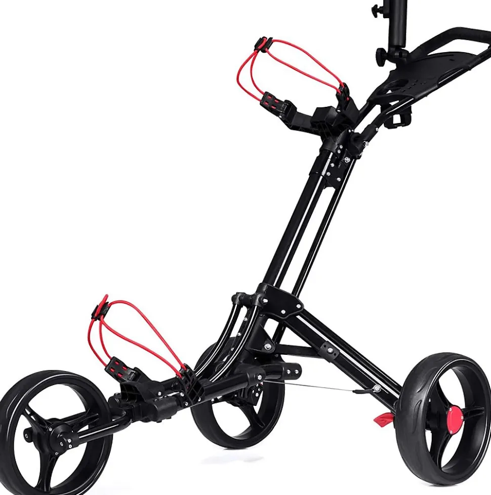Chariot de Golf a 3 Roues Pliable avec Mecanisme de Pliage Rapide Chariot de Golf avec Tableau de Bord Noir