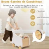 Chariot de Marche Bebe, 2 en 1 Trotteur Bébé Garçon Fille avec Coffre à Jouets, Trotteur à Pousser Enfant Forme d'Éléphant