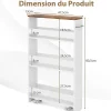 Chariot de Rangement de Cuisine à 4 Niveaux Chariot Cuisine avec 4 Rouelettes Universelles Étagère de Cuisine Polyvalente