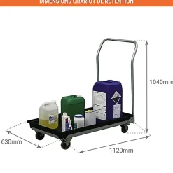 Chariot de rétention - 30 litres - Charge max 100kg - 8166