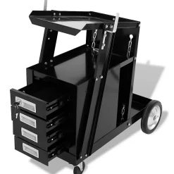 Chariot de soudage avec 4 tiroirs Noir vidaXL