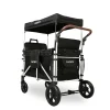 Chariot de transport enfant pliable noir - FUXTEC Family Cruiser - banquettes amovibles 4 places EN-1888 75 kg