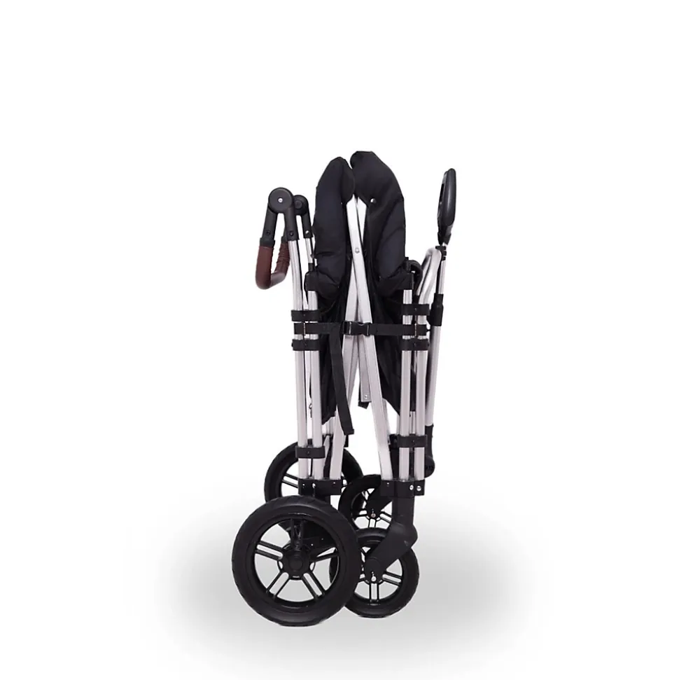 Chariot de transport enfant pliable noir - FUXTEC Family Cruiser - banquettes amovibles 4 places EN-1888 75 kg