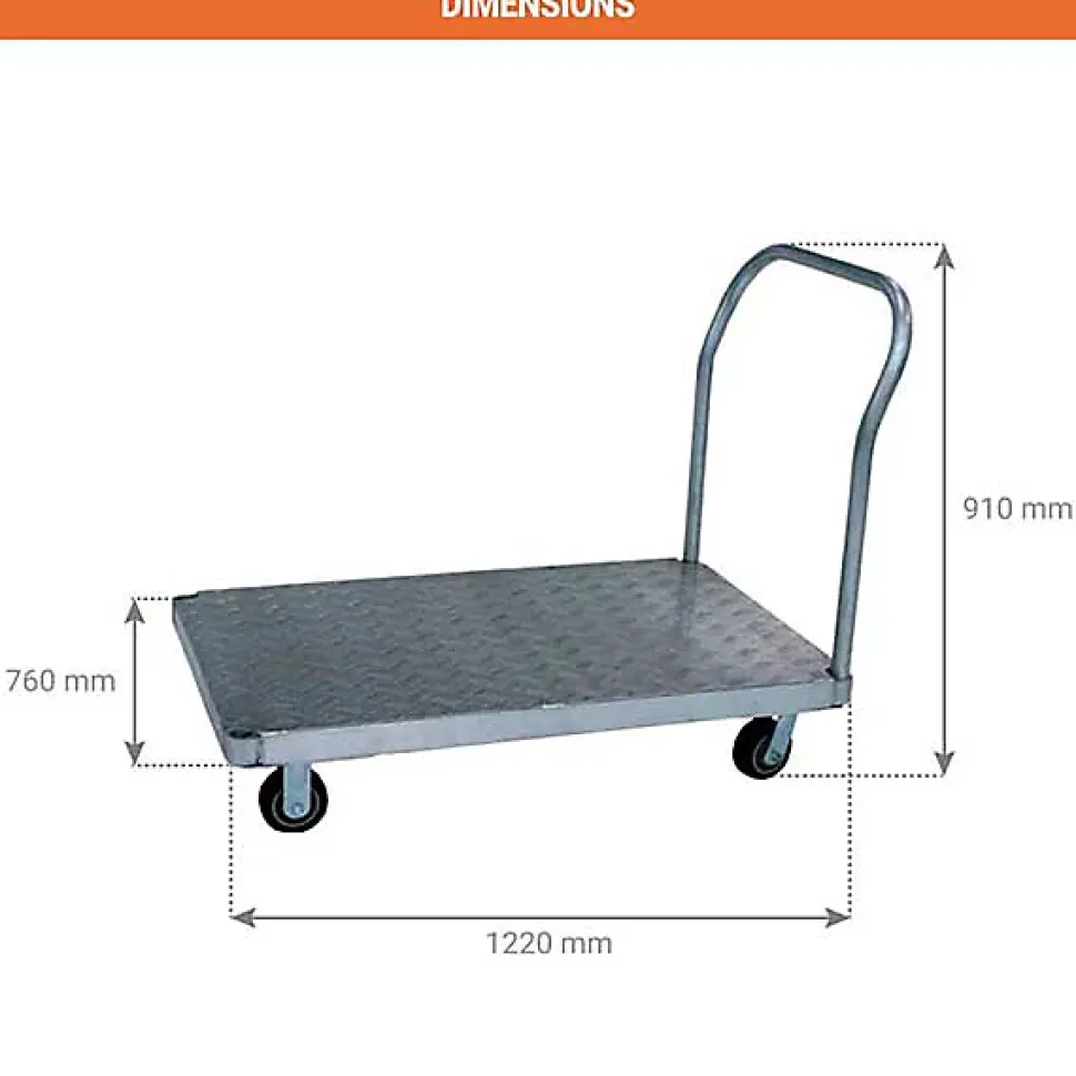 Chariot en aluminium - Plateau de 1220 x 760mm - Capacité 900kg - AF3048