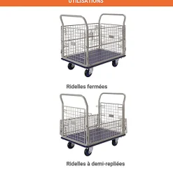 Chariot grillagé - Charge max 400 kg - 805007285