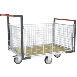 Chariot grillagé 4 côtés - Plateau 1075x710mm - Roues losange - Charge max 500kg - 806724745