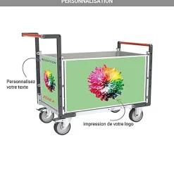 Chariot modulable 1 côté PVC - Plateau 1095x755mm - Charge max 500kg - 806724671