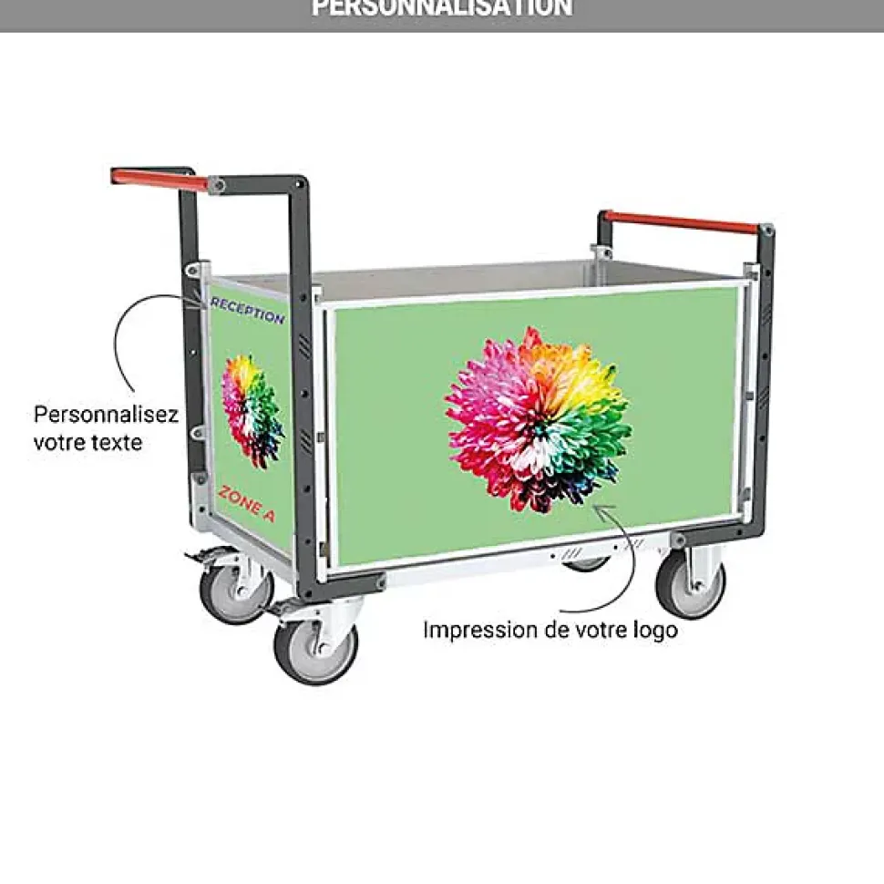 Chariot modulable 1 côté PVC - Plateau 985x600mm - Charge max 500kg - 806724571