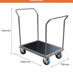 Chariot modulable 2 côtés - Plateau 1000x700mm - Charge max 500kg - CHM2T1
