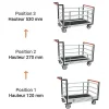 Chariot modulable à tube 4 côtés - Plateau antidérapant 965x555mm - Charge 500kg - 806724535