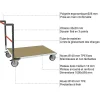 Chariot modulable à tube 1 côté - Plateau 1000x595mm - Charge max 500kg - Sols lisses - 806724511