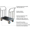 Chariot modulable avec 2 côtés renforcés - Plateau bois noir 800x600mm - Charge max 500kg - CHP2T2