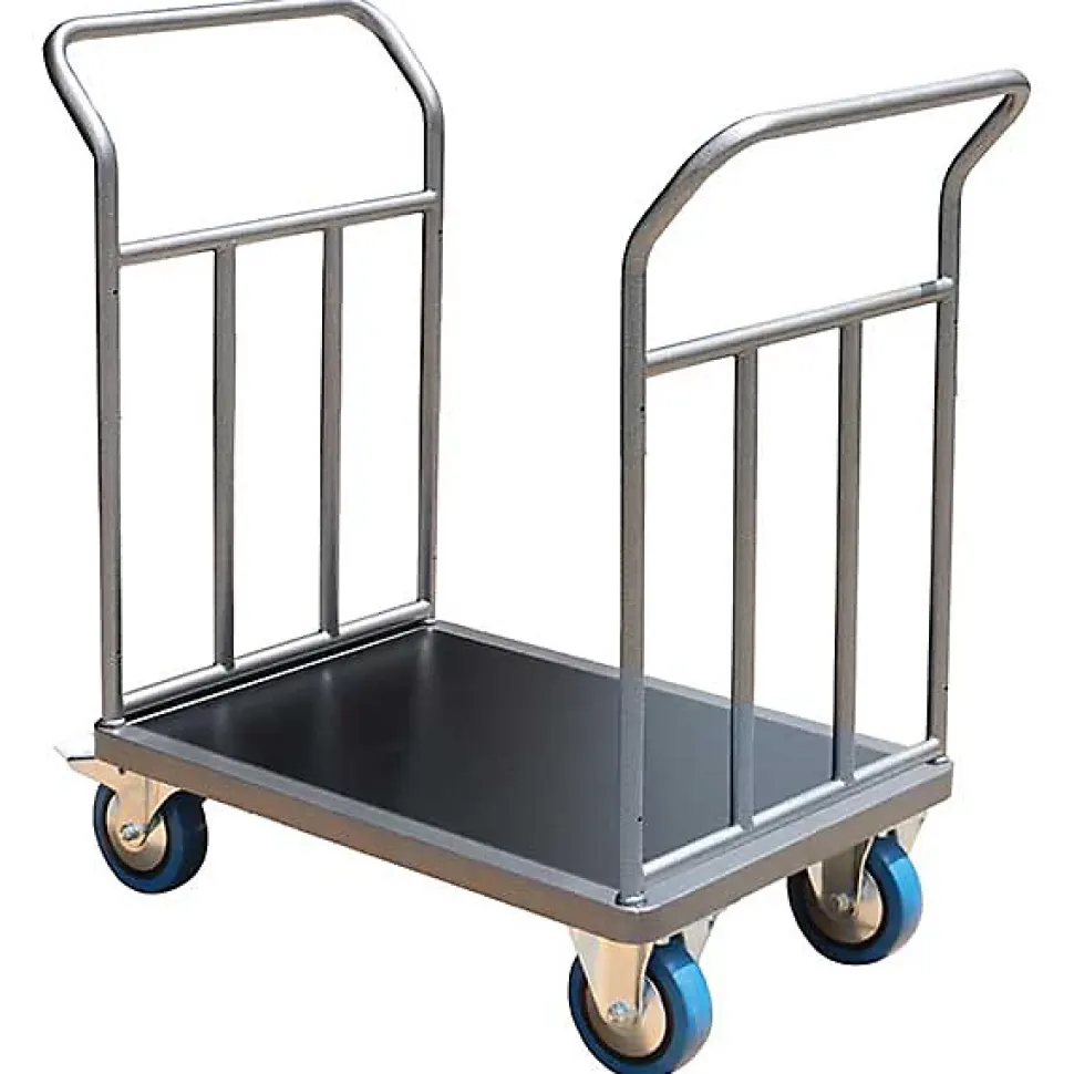 Chariot modulable avec 2 côtés renforcés - Plateau bois noir 800x600mm - Charge max 500kg - CHP2T2