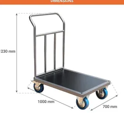 Chariot modulable renforcé - Plateau 1000x700mm - Charge max 500kg - CHM1T2