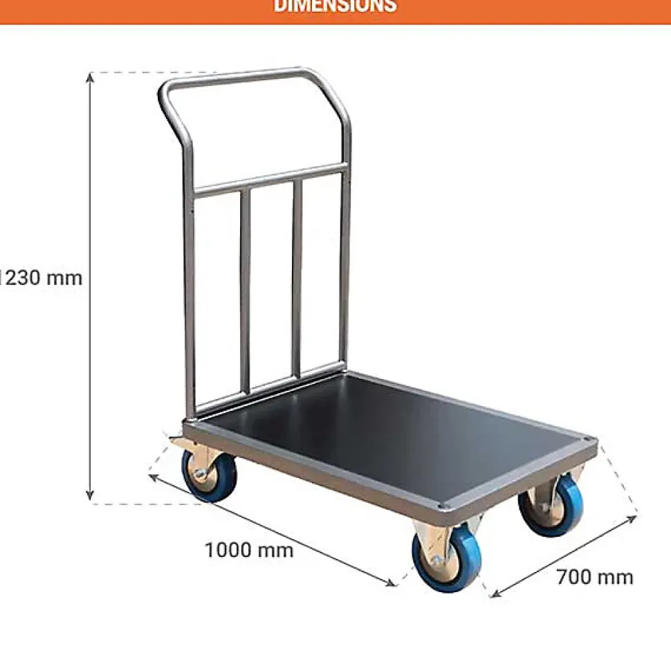 Chariot modulable renforcé - Plateau 1000x700mm - Charge max 500kg - CHM1T2