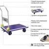 Chariot pliant avec frein - Plateau antidérapant 920x610mm - Charge max 300kg - 805006997