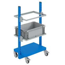 Chariot porte bac - 2 plateaux 635x450mm - Charge max 200kg - Compatible bac Europe - W020050020/P