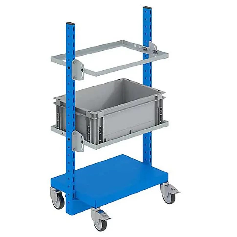 Chariot porte bac - 2 plateaux 635x450mm - Charge max 200kg - Compatible bac Europe - W020050020/P