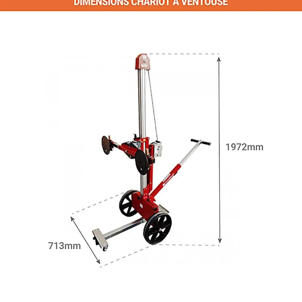 Chariot porte vitres à ventouse - Charge max 150kg - 717100