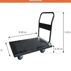 Chariot roulant plastique - 4 roues caoutchouc - Charge max. 500kg - CP50PU