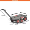 Chariot tout terrain avec 3 ridelles - Roues increvables - Charge max 250kg - M-SUPERHOND-CT-RID